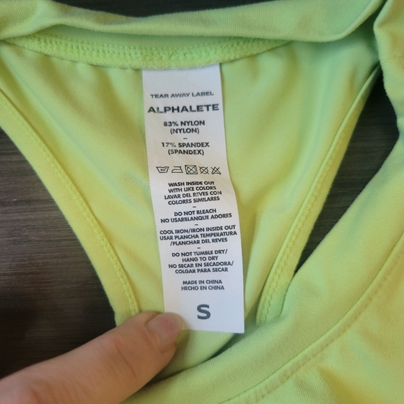Alphalete Ultrasoft Crop Tank - Sap Green Size S - Picture 5 of 5